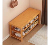 Casa Scarpiera Cambia Sgabello con 3 strati Non Solido Legno Scarpiera Colore Legno 69cm