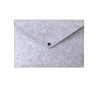Casa Scuola Splashproof A4 File Paper Storage Bag Documenti Feltro Cartella Pouch con bottone a pressione Accessori Cancelleria Grigio chiaro