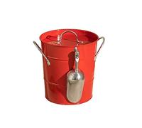 Casa Secchiello for il ghiaccio a doppia parete da 3,5 litri Secchielli for isolati con coperchio e paletta Bar(Red)