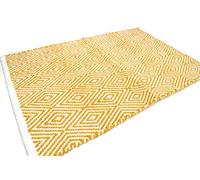 Casa Service DORA Tappeto Cotone Antiscivolo, Jaquard, Lavabile, per Bagno e Cucina (50x120cm, Yellow)