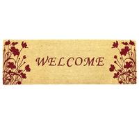 Casa Service SOGLIA Zerbino Cocco Naturale Rettangolare 40x120 cm Fondo Gomma PVC per ingresso Resistente Lavabile Antiscivolo (Welcome Red)