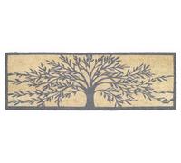 Casa Service SOGLIA Zerbino Cocco Naturale Rettangolare 40x120 cm Fondo Gomma PVC per ingresso Resistente Lavabile Antiscivolo (Grey Tree)