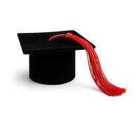 Casa - Set 36 Scatoline Laurea a Forma di Tocco - Portaconfetti Neri con Nappa Rossa in Cartone - Bomboniere Eleganti per Festa di Laurea - Made in Italy