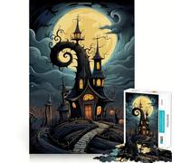 Casa spettrale di Halloween, puzzle da 1000 pezzi per ragazzi, gioco di logica, divertimento da costruire insieme, taglio di precisione, regalo elegante 38x26cm