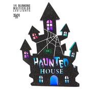 Casa spiritata Halloween decorazione per parete con 14 luci led multicolore