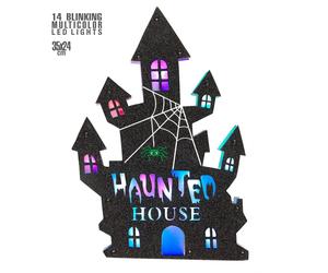 Casa spiritata Halloween decorazione per parete con 14 luci led multicolore