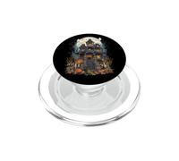 Casa stregata Luna piena Halloween Horror Gatti gotici PopSockets PopGrip per MagSafe