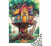 Casa sull Albero da Fiaba Puzzle 1000 Pezzi Carta Puzzle per Adulti Foresta Fantastica Puzzle per Famiglia Decorazione Casa Relax Regalo 70x50cm/1000pcs