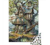 Casa sull Albero da Fiaba Puzzle per Adulti Puzzle 1000 Pezzi Casetta nel Bosco Relax Regalo Decorazione Casa 52x38cm/1000pcs