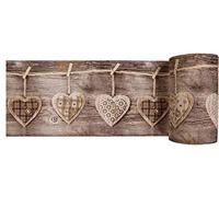 CASA TESSILE Tappeto multiuso passatoia antiscivolo largo 50 cm. CUORI APPESI taglio a vivo Tappeto Cucina Lavabile in Lavatrice, Tappeti Cucina Design Moderno. - MARRONE, 280 cm.