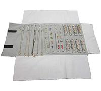 Casa Viaggio Gioielli Custodia Rotolo Borsa Organizer Pieghevole Velluto Gioielli Conservazione Borsa Organizer per Collana Bracciale Orecchini Anello - Grigio