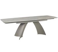 Casa Vital Tavolo da pranzo allungabile TOKIRA, colore marmo marrone, piano in vetro ibrido e ceramica, 200/240/280 x 95 x 76 cm, 2 tavoli allungabili, struttura in metallo grigio, portata max. 150 kg