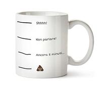 Casa Vivente Tazze da Caffè Divertenti, Tazza Grande in Ceramica con Scritta Non parlare, Idea Regalo Originali per Lui, 300 ml