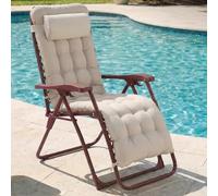 CASABEL Poltrona Relax a Gravità Zero Pieghevole con Cuscino, Poltrona Reclinabile Regolabile per Giardino, Balcone o Campeggio, con Struttura in Acciaio e Tessuto Textilene resistente, Terracotta