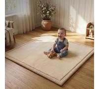 CASABEL Tappeto gioco per bambini, velluto, morbido, 150x200, bianco crema