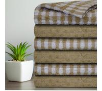 Casabella Confezione da 6 strofinacci da cucina in spugna di cotone, morbidi, altamente assorbenti, asciugamani da bar (set da 6 pezzi, beige)