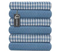 Casabella Confezione da 6 strofinacci da cucina in spugna di cotone, morbidi, altamente assorbenti, per piatti e bar, prezzo imbattibile (set da 6 pezzi, blu)