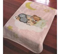 CASAbella Copertina in Pile Morbida per Bambini, 80x110 cm, Celeste/Rosa/Beige. COPBAM (Rosa)