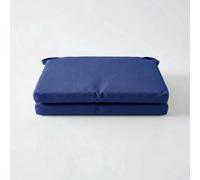 CASAbella Set 2 Cuscini per sedie con lacci cm 42x40x4, Imbottiti tinta unita mod. CCALIF (Blu)