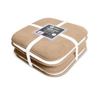 Casabella Set di 4 cuscini per sedia in memory foam, con schienale antiscivolo, rotondi e quadrati a nido d'ape, resistenti per sedie da pranzo, scrivania da ufficio e patio, 40,6 x 40,6 cm, colore