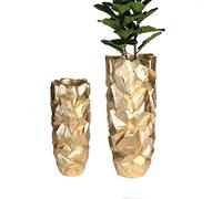 Casablanca Big Nugget - Vaso per piante, altezza 90 cm, colore: Oro