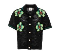 Casablanca - Camicia a maniche corte all'uncinetto con ricamo Glitch Orchid - - Shirts - Uomo - Nero - L