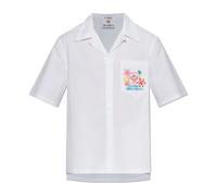 Casablanca - Collage D'Icones Graphiques Embroidered Short Sleeve Shirt - - Shirts - Uomo - Bianco - M