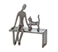 Casablanca - Design/Scultura - Gatto in panchina - Ferro brunito - Altezza 12 cm