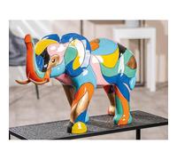 Casablanca Figura Colorblock 2a scelta - Larghezza 58 cm - Resina - Multicolore lucido - Decorazione elefante - Scultura - Accessori per la casa - Regalo
