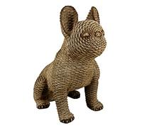 Casablanca Grande statua di Bulldog francese in legno "Vimini", altezza 33 centimetri, da collezione o decorazione