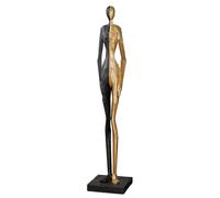 Casablanca grande statuetta decorativa XXL - Statua delle persone in resina colore oro nero - decorazione eccezionale altezza 153 cm