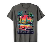 Casablanca Marocco Vintage anni '80 Stile Retro Maglietta