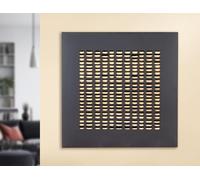 Casablanca modernes Design Rilievo Torus in metallo, quadrato, nero opaco, 80 x 80 x 5 cm