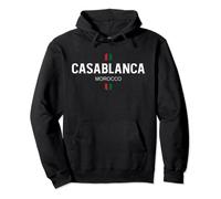 Casablanca Morocco Bandiera del Marocco Per Vacanza Felpa con Cappuccio