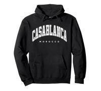 Casablanca Morocco Varsity Style Testo Bianco Felpa con Cappuccio