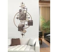Casablanca - Orbita da parete in metallo, colore antracite/oro cancellato/lucido, 80 x 160 cm
