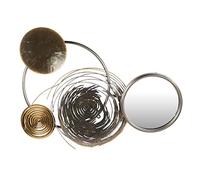 Casablanca - Panchine decorative da parete in metallo, colore: Argento/Grigio/Nero con elementi a specchio con cerchi da appendere orizzontalmente + verticale, altezza: 58