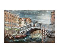 Casablanca - Quadro Ponte di Rialto in metallo, rettangolare, strutturato, multicolore, altezza 80 cm, larghezza 120 cm, decorazione da parete