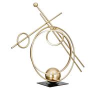 Casablanca - Scultura Abstracto in metallo, colore oro, opaco, altezza 46 cm x larghezza 48 cm, anelli dorati