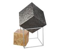 Casablanca - Scultura Cubes in metallo, colore antracite/oro, effetto metallico, altezza 50 cm, sculture - decorazione - accessori per la casa