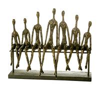 Casablanca - Scultura decorativa della comunità degli amici, in poli, base nera color bronzo, larghezza 40 cm, con certificato e ciondolo