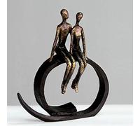 Casablanca Scultura decorativa in resina - Amore e collaborazione - Colore: bronzo neroAltezza 35 cm