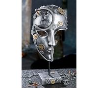 Casablanca - Scultura decorativa per il viso, maschera steampunk, in resina, colore: sillaba, decorazione soggiorno, altezza 35,5 cm