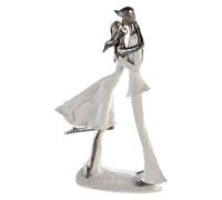 Casablanca - Scultura Hold Me - in poly bianco argento base bianca H 32