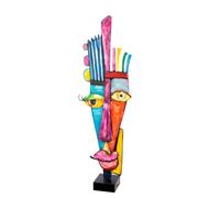 Casablanca Scultura Kediri - Metallo - Multicolore - Faccia - Altezza 100 cm - Arte - Decorazione - Accessori per la casa
