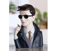 Casablanca - Statuetta da gentiluomo con sigaro - Poli, grigio/nero, lucido, altezza: 25 cm, larghezza: 17,5 cm, profondità: 10,5 cm, decorazione, da collezione, regalo, opera d'arte