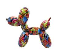 Casablanca - Statuetta decorativa a forma di animale, con palloncino e statua di cane, arte moderna e decorazione in resina, design street art, altezza 25 cm