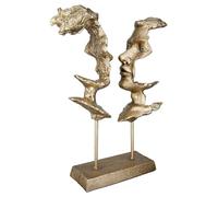 Casablanca - Statuetta decorativa a forma di faccia in resina, colore: oro, decorazione regalo di compleanno, altezza 31 cm