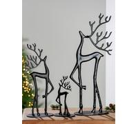 Casablanca - Statuetta decorativa a forma di renna in alluminio, colore nero, decorazione natalizia XL, altezza 37,5 cm