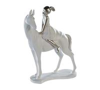Casablanca statuetta Girl on Horse 25 cm bianco argento ragazza su cavallo scultura
